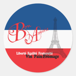 フランスのな旗のエッフェル塔の糖菓Appetit ラウンドシール