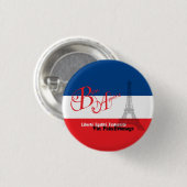 フランスのな旗のエッフェル塔の糖菓Appetit 缶バッジ (正面&裏面)