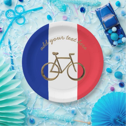 フランスのな旗のフランスのバイクの自転車のサイクリングのサイクリスト ペーパープレート (パーティー)