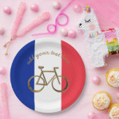 フランスのな旗のフランスのバイクの自転車のサイクリングのサイクリスト ペーパープレート (パーティー)