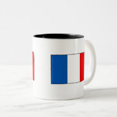 フランスのな旗のTシャツおよびギフト ツートーンマグカップ (正面右)