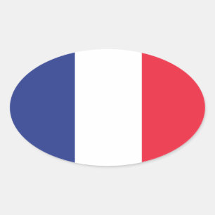 フランスのな旗 楕円形シール