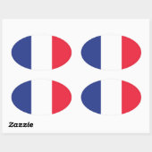 フランスのな旗 楕円形シール (シート)