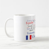 フランスのな旗- Liberté、Égalité、Fraternité コーヒーマグカップ (左)