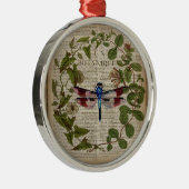 フランスのな植物の葉のモダンなヴィンテージのトンボ メタルオーナメント (右)