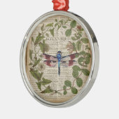 フランスのな植物の葉のモダンなヴィンテージのトンボ メタルオーナメント (左)