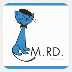 フランスのな猫はM.RD. Stickerを言います スクエアシール