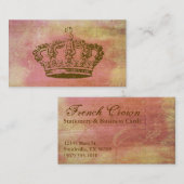 フランスのな王冠のヴィンテージのスタイルの名刺 名刺 (正面/裏面)
