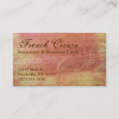 フランスのな王冠のヴィンテージのスタイルの名刺 名刺 (裏面)