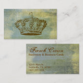 フランスのな王冠のヴィンテージのスタイルの名刺 名刺 (正面/裏面)