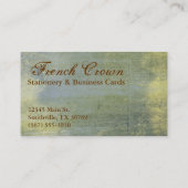 フランスのな王冠のヴィンテージのスタイルの名刺 名刺 (裏面)