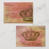 フランスのな王冠の羊皮紙の名刺 名刺 (正面/裏面)