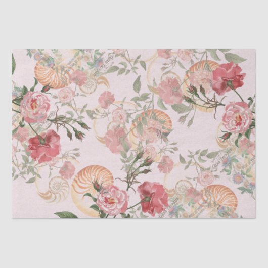 フランスのな短命なもののばら色のPassionflowerのティッシュペーパー 薄葉紙 (正面)