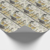 フランスのな短命なもののアールヌーボーのチューリップの花 ラッピングペーパー (角)