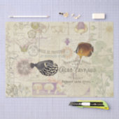 フランスのな短命なもののアールヌーボーの花の魚 薄葉紙 (クラフト)