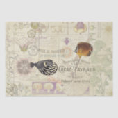 フランスのな短命なもののアールヌーボーの花の魚 薄葉紙 (正面)