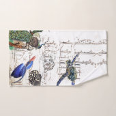 フランスのな短命なものの孔雀のカメのカワセミの鳥 バスタオルセット (ハンドタオル)