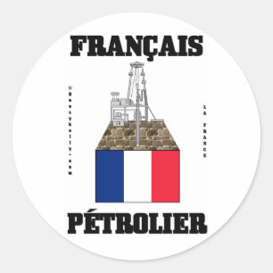 フランスのな石油企業家、油田のステッカー、石油掘削装置、油、ガス ラウンドシール