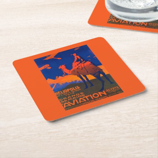 フランスのな航空会社の昇進ポスター スクエアペーパーコースター (アングル)
