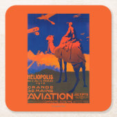 フランスのな航空会社の昇進ポスター スクエアペーパーコースター (正面)