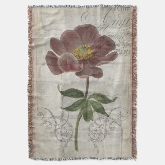 フランスのな花柄I スローブランケット (正面縦)