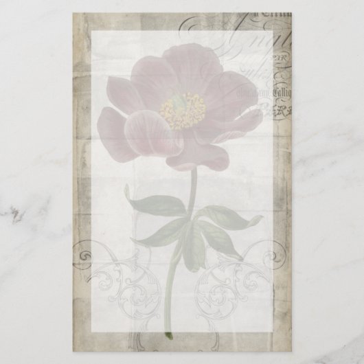 フランスのな花柄I 便箋 (正面)