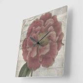 フランスのな花柄III スクエア壁時計 (傾斜)