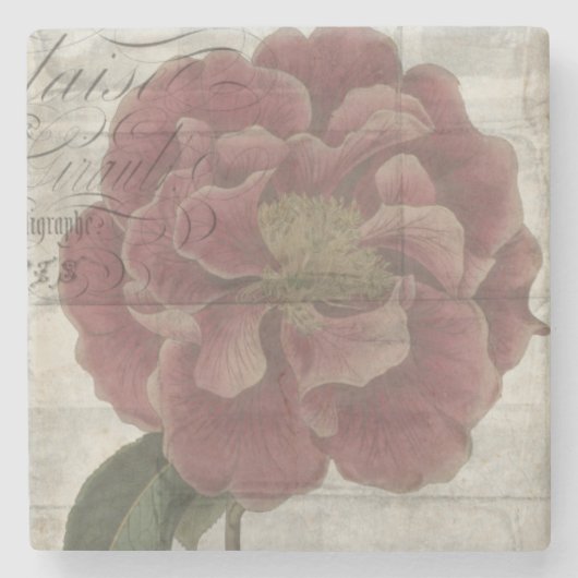 フランスのな花柄III ストーンコースター (正面)