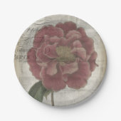 フランスのな花柄III ペーパープレート (正面)