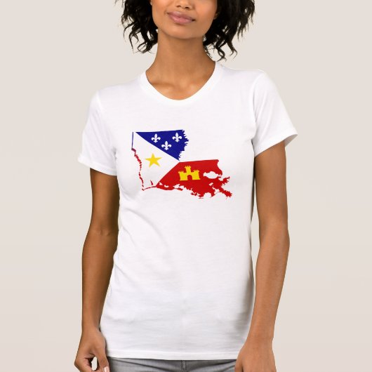フランスのな解決のルイジアナAcadianaのケージャンの国 Tシャツ (正面)