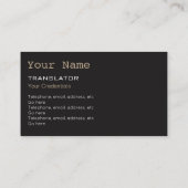 フランスのな訳者または通訳の名刺 名刺 (裏面)