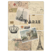 フランスのな郵便はがきのコラージュのクリップボード クリップボード (裏面)