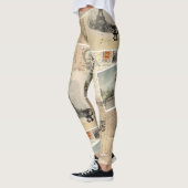 フランスのな郵便はがきのコラージュのレギンス レギンス (左)