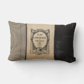 フランスのな郵便料金のケルンのバーラップの黒のストライプ ランバークッション (裏面)