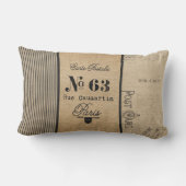 フランスのな郵便料金のバーラップのヴィンテージ ランバークッション (裏面)