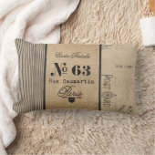 フランスのな郵便料金のバーラップのヴィンテージ ランバークッション (ブランケット)