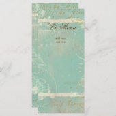 フランスのな青のToileの棚カード メニュー (正面/裏面)