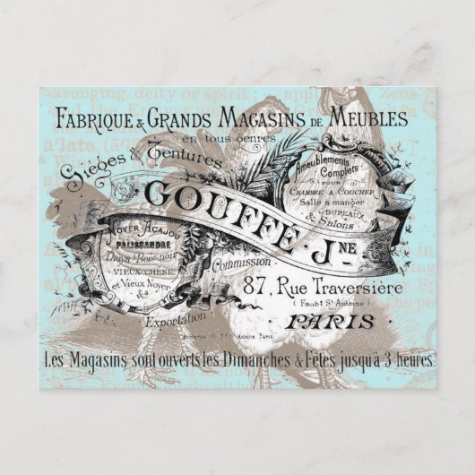 フランスのな鶏の調度品 ポストカード (正面)