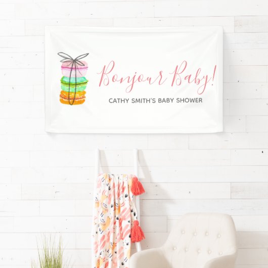 フランスのなmacaronのベビーシャワーの印の旗 横断幕 (インサイチュ)