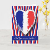 フランスののパリ祭の挨拶状 カード (黄色い花)