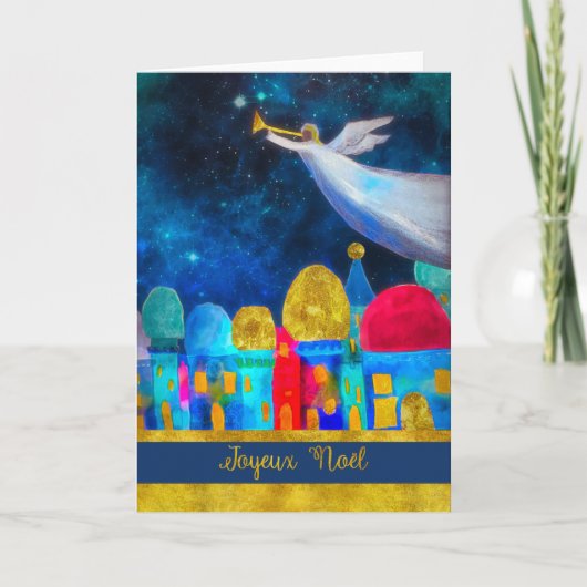 フランスののメリークリスマス、Joyeux Noëlの天使 シーズンカード (正面)