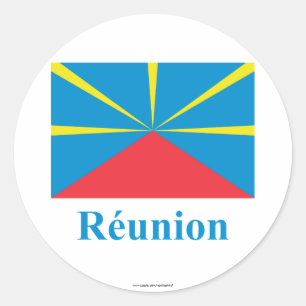 フランスのの名前のReunion Islandの提案された旗 ラウンドシール