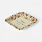 フランスのひまわりイエロー ブライダルシャワー カスタム ペーパープレート (傾斜あり)