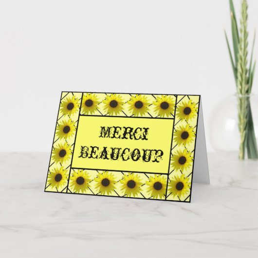 フランスのひまわり感謝カード サンキューカード (正面)