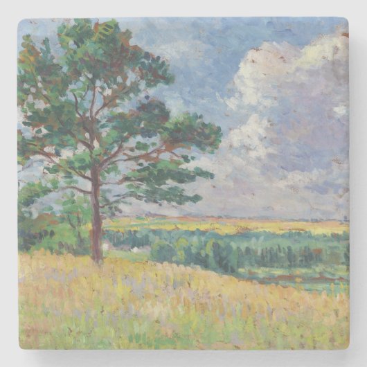 フランスのまわりにルーラルランドスケープメレヴィル（アート） ストーンコースター (正面)
