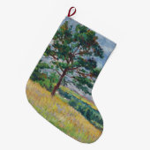 フランスのまわりにルーラルランドスケープメレヴィル（アート） ラージクリスマスストッキング (正面 (吊り時))