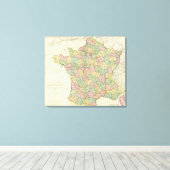 フランスのアトラス地図と司教 キャンバスプリント (インサイチュ (ウッドフロア))