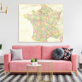 フランスのアトラス地図と司教 キャンバスプリント (インサイチュ (リビング))