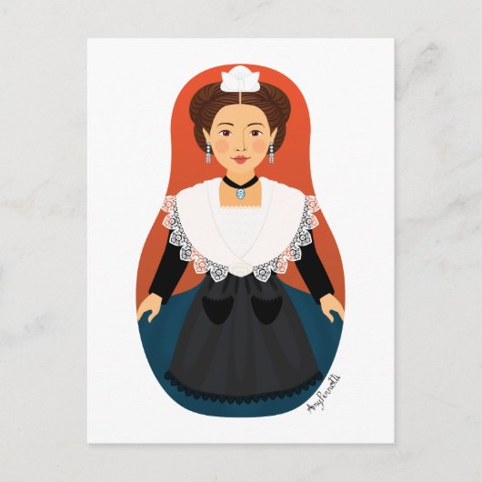 フランスのアルズ、プロヴァンス・マトリョシカ葉書 ポストカード (正面)