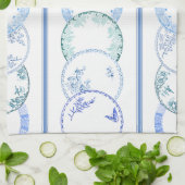 フランスのアンティークプレート |キッチンタオル(青) キッチンタオル (折り畳み)